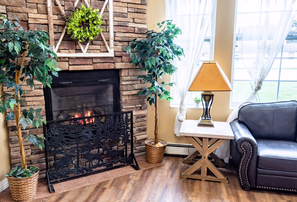 Richland Center Memory Care Living Room Fireplace
